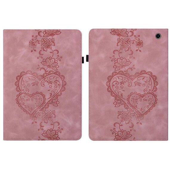 Per Amazon Fire Max 11 Custodia per tablet in pelle goffrata Love Hearts (rosa)