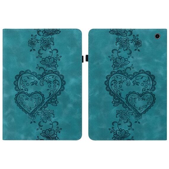 Per Amazon Fire Max 11 Custodia per tablet in pelle goffrata Love Hearts (verde)