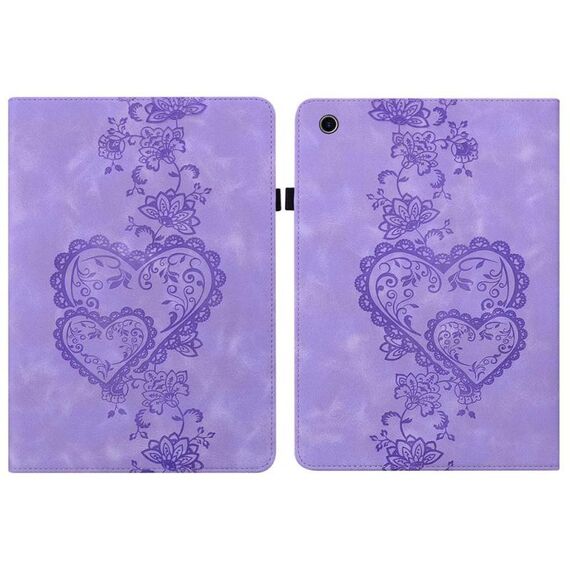 Per Amazon Fire HD 10 2021/2023 Custodia per tablet in pelle goffrata Love Hearts (viola)