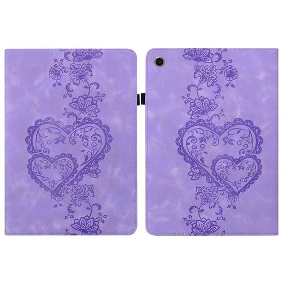 Per Huawei MediaPad T3 10 Custodia per tablet in pelle goffrata Love Hearts (viola)