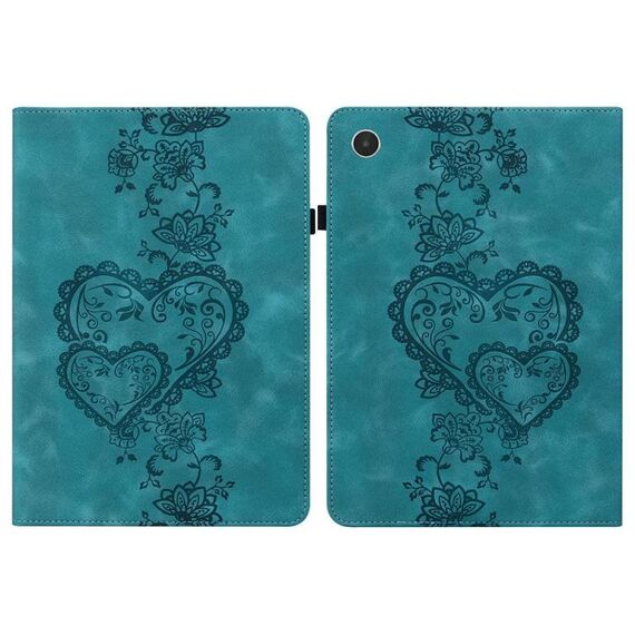 Per Lenovo Tab M8 4a generazione Custodia per tablet in pelle goffrata Love Hearts (verde)