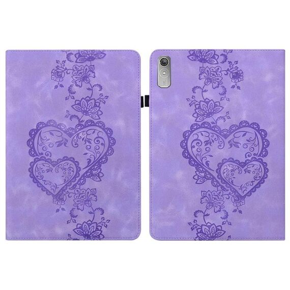 Per Lenovo Tab P11 Gen 2 Custodia per tablet in pelle goffrata Love Hearts (viola)