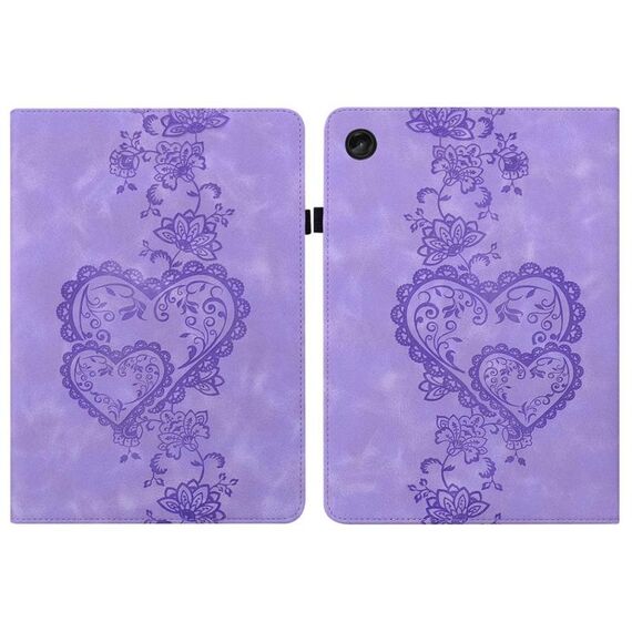 Per Lenovo Tab M10 3rd Gen Custodia per tablet in pelle goffrata Love Hearts (viola)