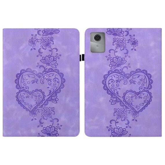 Per Lenovo Tab M11 / Xiaoxin Pad 11 2024 Custodia per tablet in pelle goffrata Love Hearts (viola)