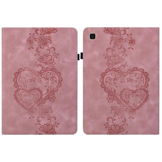 Per Samsung Galaxy Tab A 9.7 T550 Custodia per tablet in pelle goffrata con motivo Love Hearts (rosa)
