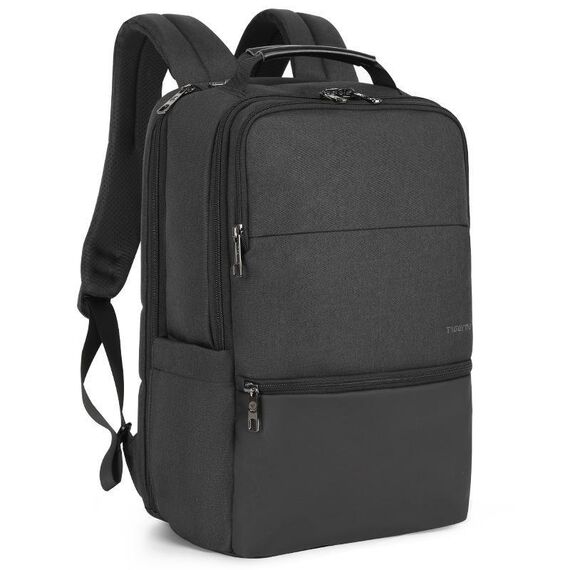 Zaino antifurto per laptop Tigernu da 15,6 pollici standard da uomo con porta di ricarica USB, foro per cuffie e spallacci comodi per viaggi, lavoro e pendolarismo (nero)