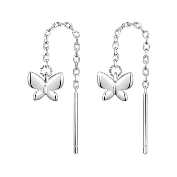Orecchini a farfalla in argento sterling S925 placcati in platino (SCE1831)