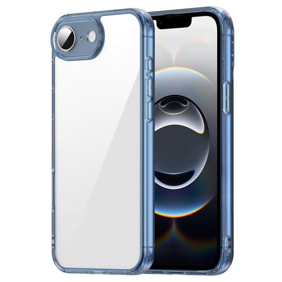 Custodia antiurto per iPhone 16e in TPU ibrida per PC (blu trasparente)