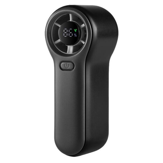 H02 HD - Mini ventilatore portatile ad alta velocità con display digitale (nero)