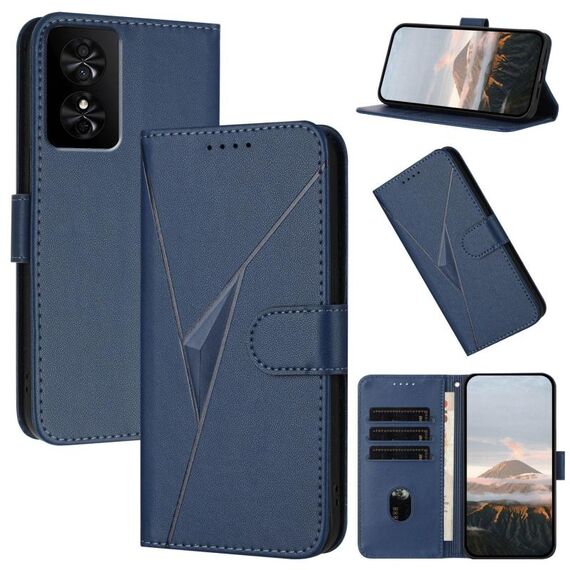 Custodia in pelle con fibbia a motivo triangolare per TCL 50 SE / 40 NxtPaper 4G (blu reale)