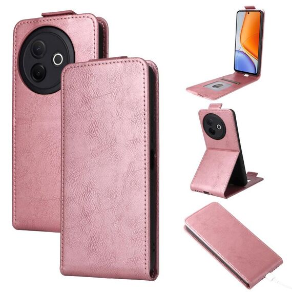 Custodia in pelle con chiusura magnetica verticale per vivo Y39 5G / Y300i (oro rosa)