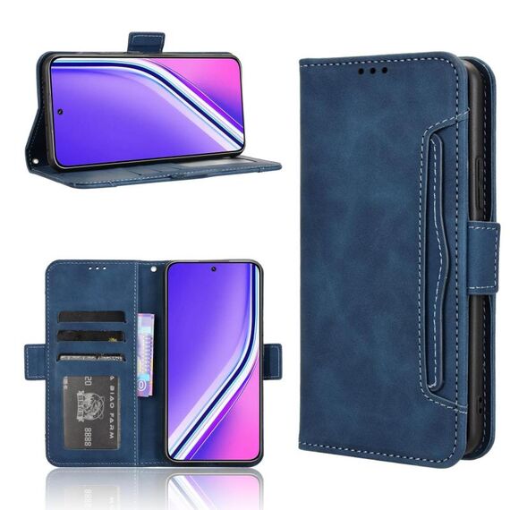 Custodia in pelle con texture di vitello effetto pelle di vitello per Realme P3 Pro 5G (blu)