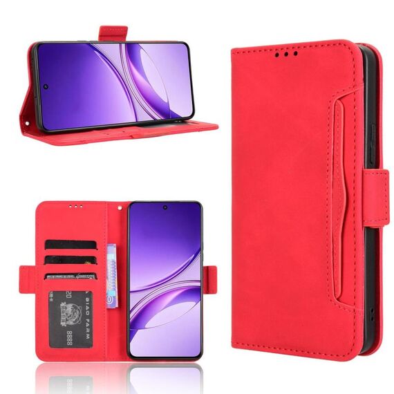 Custodia in pelle con texture di vitello effetto pelle di vitello per vivo V50 Lite 5G / 4G (rossa)