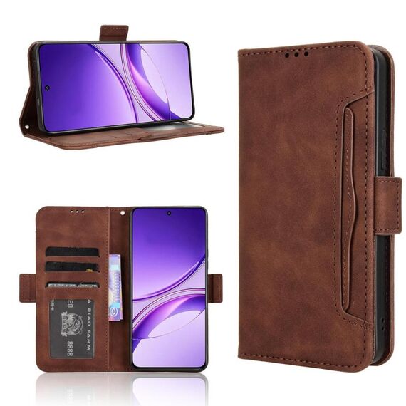 Custodia in pelle con texture in vitello effetto pelle di vitello per vivo V50 Lite 5G / 4G (marrone)
