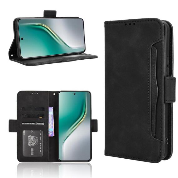 Custodia in pelle con texture di vitello effetto pelle di vitello per Tecno Camon 40 Premier 5G (nera)