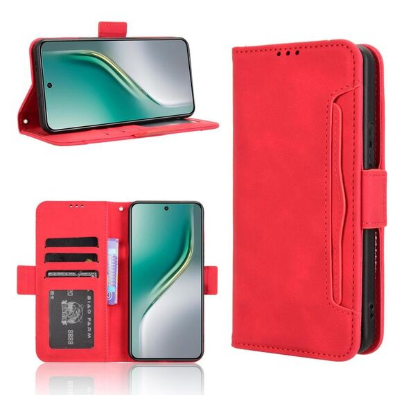 Custodia in pelle con texture di vitello effetto pelle di vitello per Tecno Camon 40 Premier 5G (rossa)