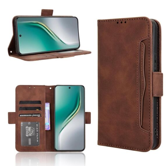 Custodia in pelle con texture di vitello effetto pelle di vitello per Tecno Camon 40 Premier 5G (marrone)