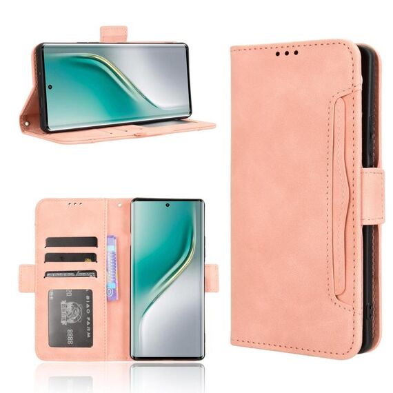 Custodia in pelle con texture in vitello effetto pelle di vitello per Tecno Camon 40 Pro 4G / 5G (rosa)