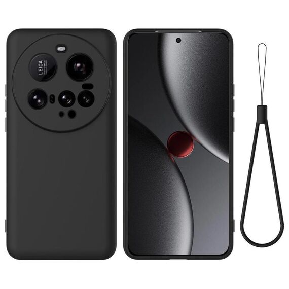 Custodia per telefono a copertura totale antiurto in silicone liquido color solido per Xiaomi 15 (nero)