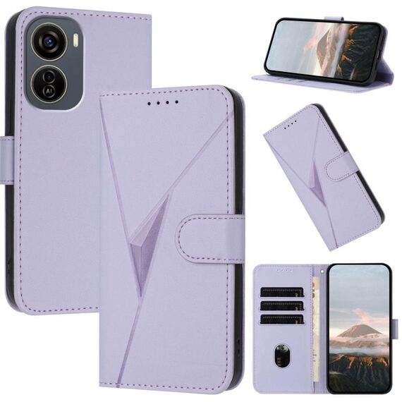 Custodia in pelle con fibbia a triangolo per ZTE Blade V50 Design 5G / Nubia Neo 5G (viola chiaro)