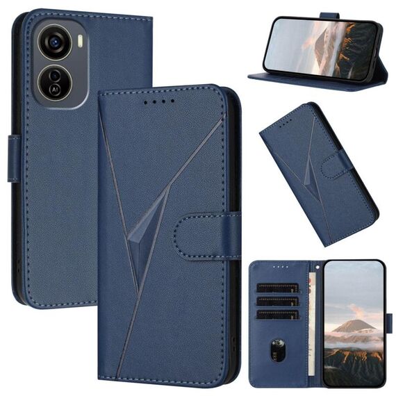 Custodia in pelle con fibbia a triangolo per ZTE Blade V50 Design 5G / Nubia Neo 5G (blu reale)
