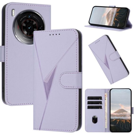 Custodia in pelle con fibbia a motivo triangolare per ZTE nubia Z50S Pro (viola chiaro)