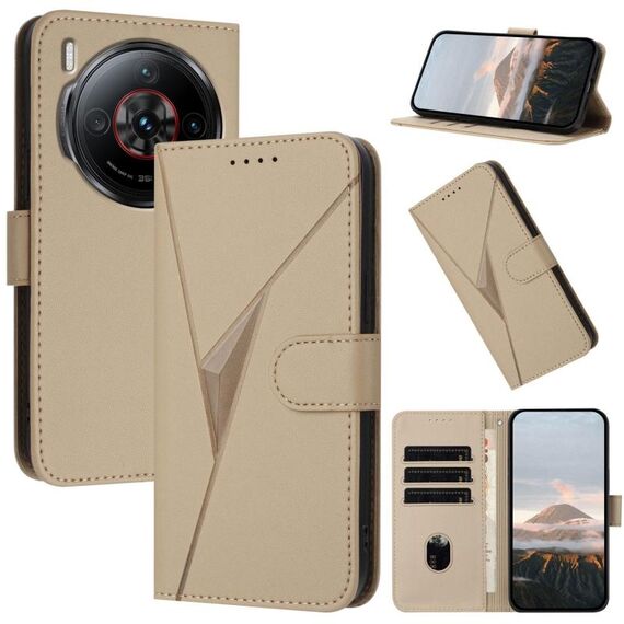 Custodia in pelle con fibbia a triangolo per ZTE nubia Z60S Pro (oro)