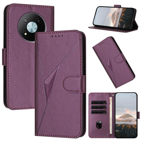 Custodia in pelle con fibbia a triangolo per ZTE Voyage 41 5G (viola scuro)