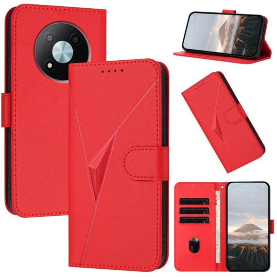 Custodia in pelle con fibbia a triangolo per ZTE Voyage 41 5G (rossa)
