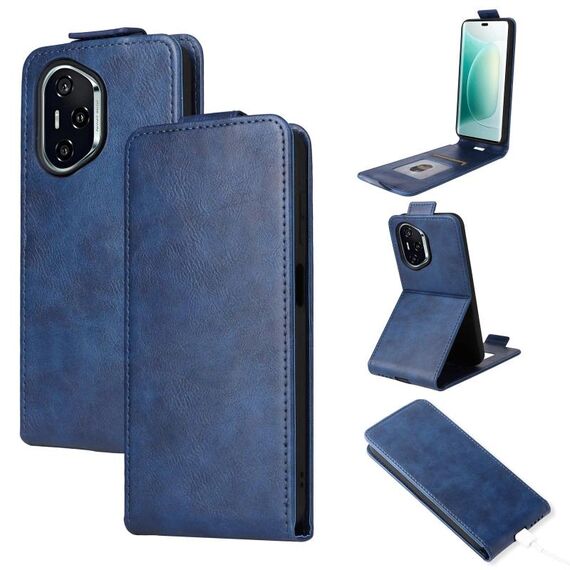 Custodia in pelle con chiusura magnetica verticale per Honor 400 (blu)