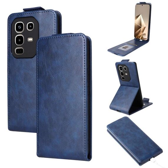 Custodia in pelle con chiusura magnetica verticale per Infinix Note 50 4G / Note 50 Pro 4G (blu)