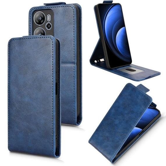 Custodia in pelle con chiusura magnetica verticale per Blackview Oscal Tiger 13 con fibbia (blu)