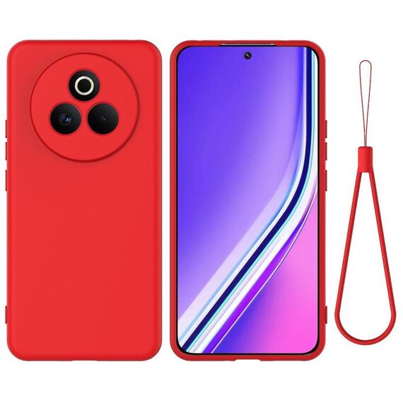 Custodia antiurto in silicone liquido Pure Color per Realme P3 Pro (rosso)