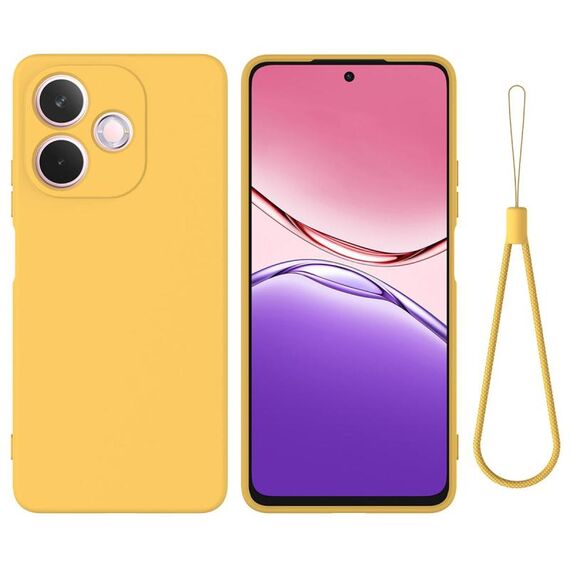 Custodia antiurto in silicone liquido color puro per OPPO A5 Pro 5G (giallo)
