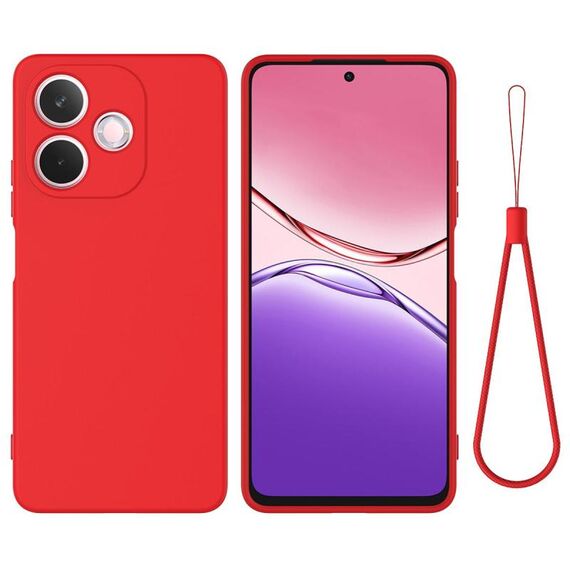 Custodia antiurto in silicone liquido color puro per OPPO A5 Pro 5G (rosso)