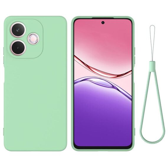 Custodia antiurto in silicone liquido color puro per OPPO A5 Pro 5G (verde)
