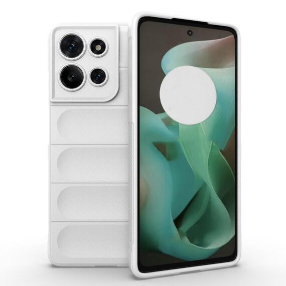 Custodia in TPU + flanella per Motorola Moto G75 5G Global Magic Shield (bianca)