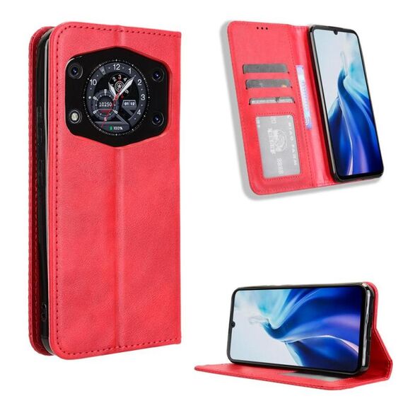 Custodia in pelle con texture retrò e fibbia magnetica per Cubot A30 (rosso)