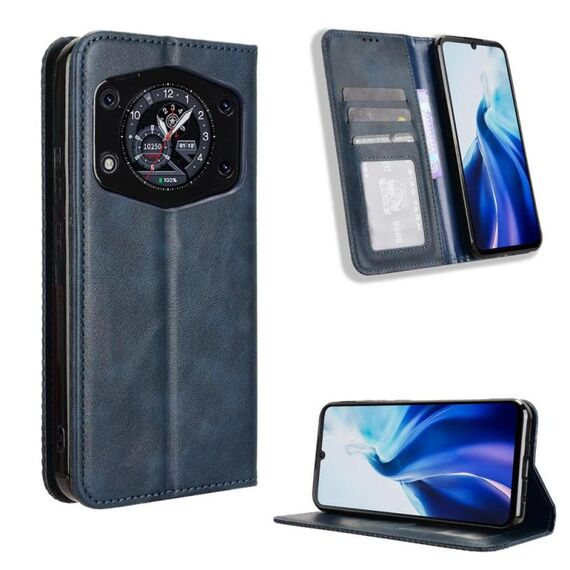Custodia in pelle con texture retrò e fibbia magnetica per Cubot A30 (blu)
