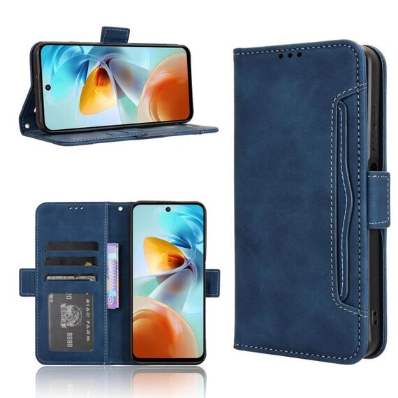 Custodia in pelle con slot per schede e texture in vitello per ZTE Nubia Music 2 (blu)