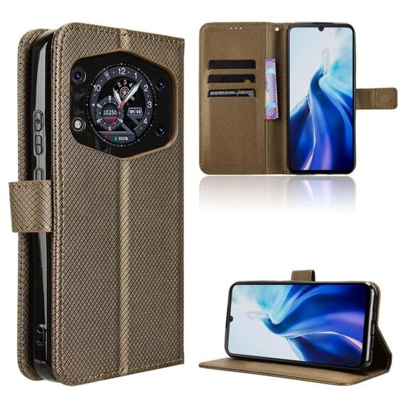 Custodia in pelle con texture a diamante per Cubot A30 (marrone)
