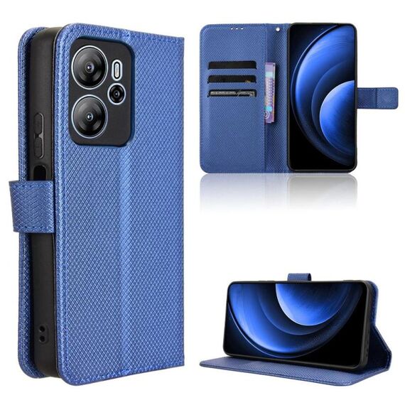 Custodia in pelle con texture a diamante per Blackview Oscal Tiger 13 (blu)