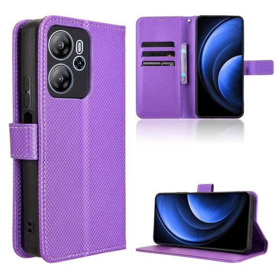 Custodia in pelle con texture a diamante per Blackview Oscal Tiger 13 (viola)