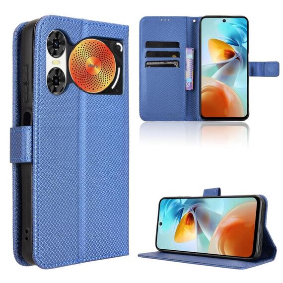 Custodia in pelle con texture a diamante per ZTE nubia Music 2 (blu)