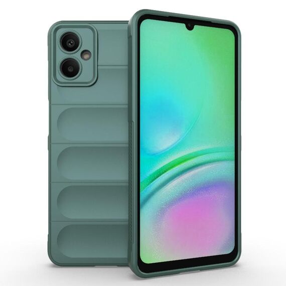 Custodia in TPU + flanella Magic Shield per Samsung Galaxy A06 5G (verde scuro)