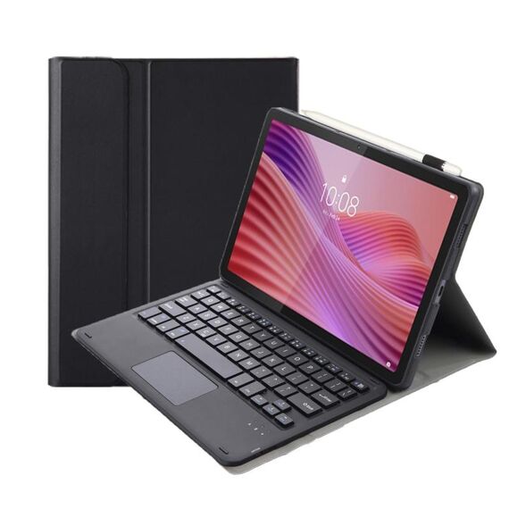 Custodia per tablet in pelle con tastiera Bluetooth staccabile ultrasottile con touchpad per Lenovo Tab 10.1 / ZhaoYang K10C 10.1 AM29-A (nero)
