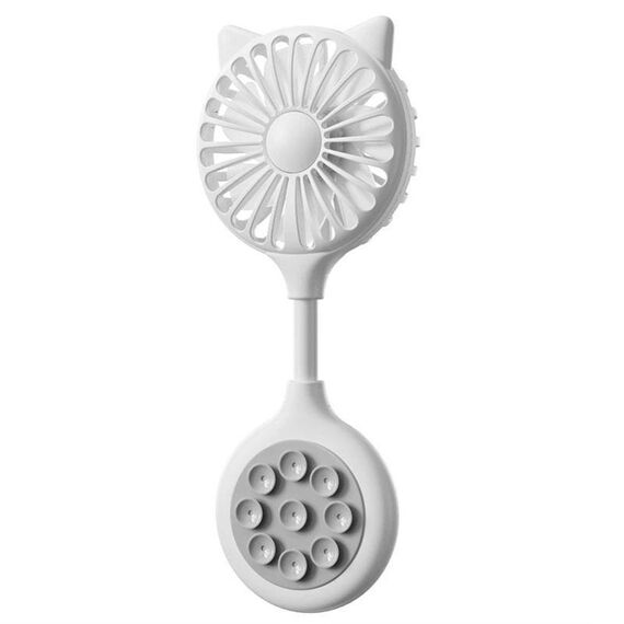 Mini ventilatore a ventosa, ventilatore pieghevole portatile da tavolo ricaricabile tramite USB (bianco)