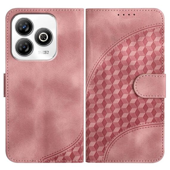 Custodia in pelle con cordino e motivo a testa di elefante in rilievo per ZTE Blade A75 4G YX0060 (rosa)