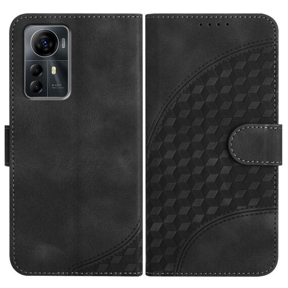 Custodia in pelle con cordino per telefono cellulare con stampa testa di elefante per ZTE Blade V41 Smart YX0060 (nero)
