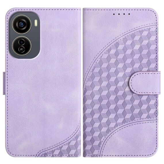 Custodia in pelle con stampa testa di elefante e cordino per ZTE Blade V50 Design 5G / Nubia Neo 5G YX0060 (viola chiaro)